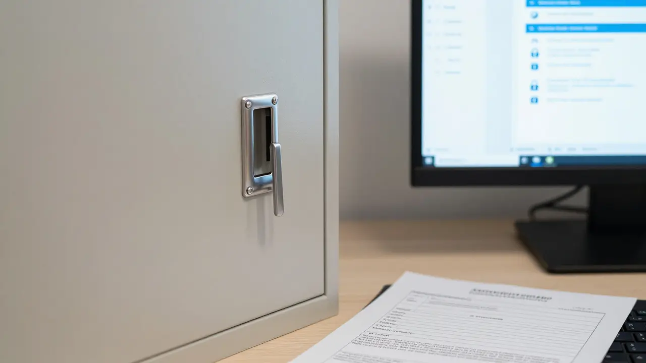 Zamčená skříň a šifrovaná data pro ochranu osobních údajů